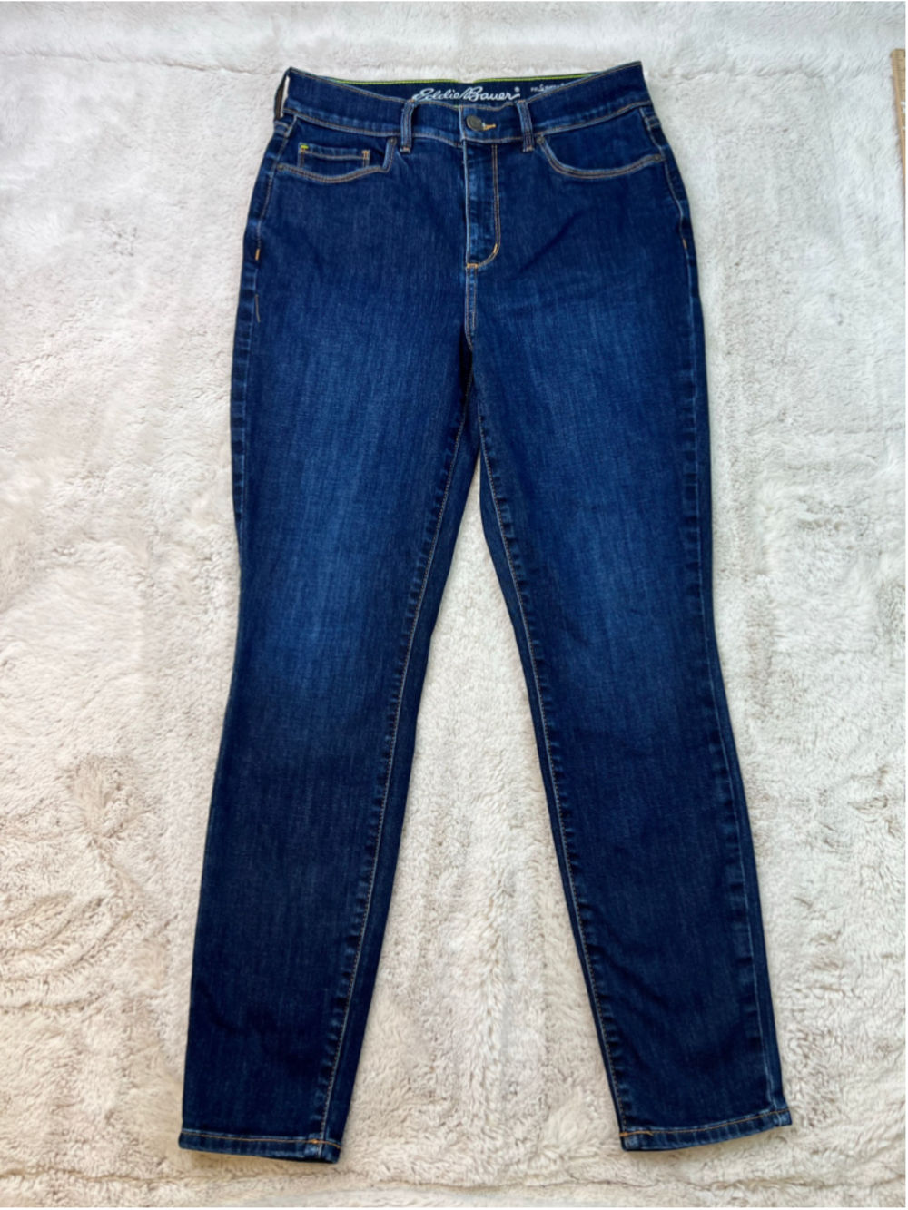 Eddie Bauer Slightly Curvy Skinny Jeans Size 8 High Rise Dark Wash Denim Stretch
